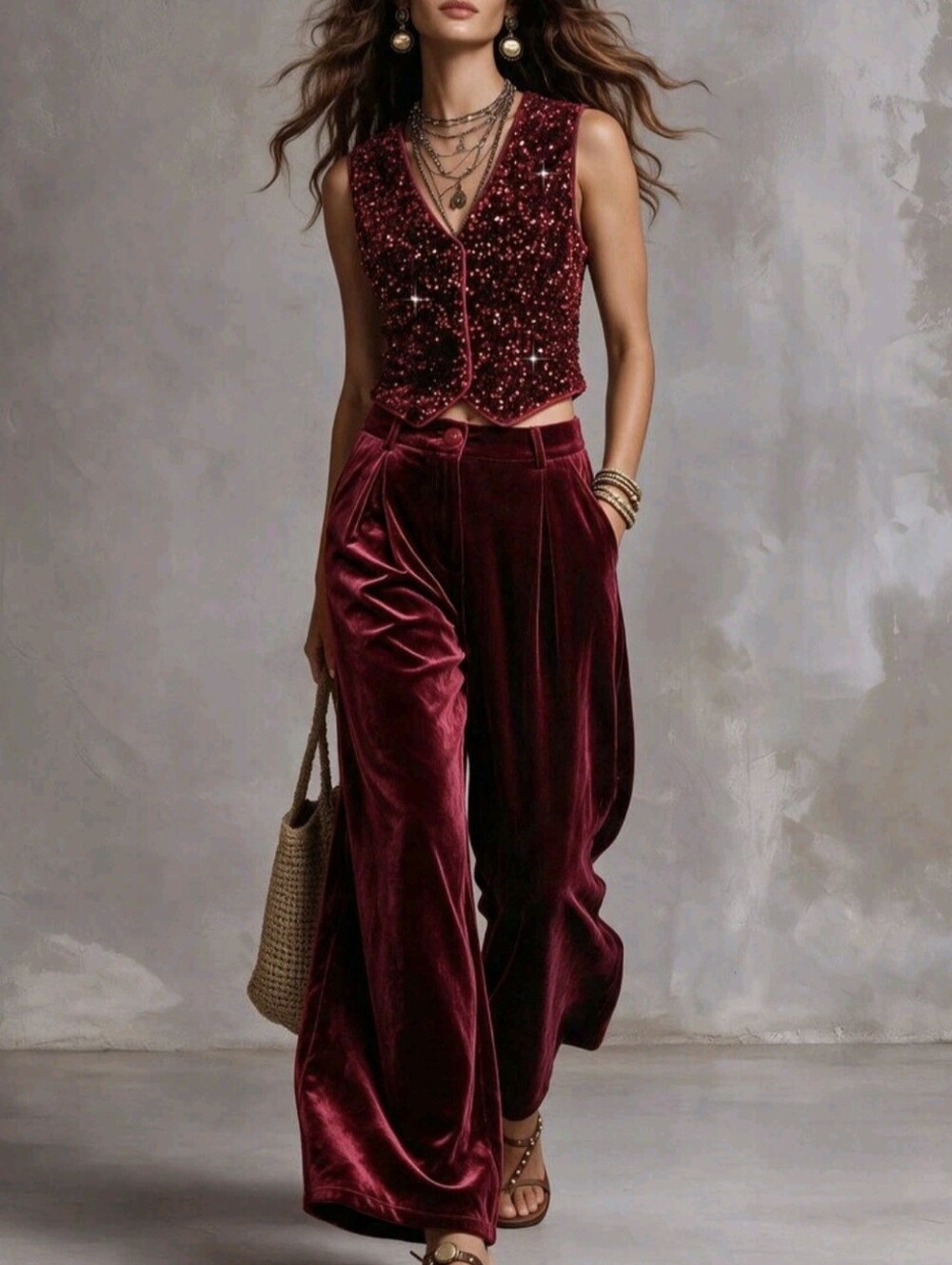 Women's V-Neck Lace Top And Long Pants Casual Daily 2 Pieces Set
